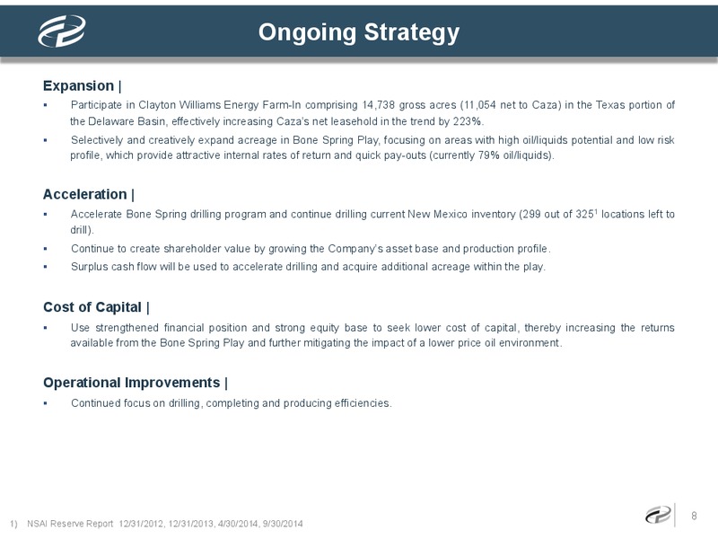 Investor Presentation – Caza Oil & Gas, Inc. – slide 7