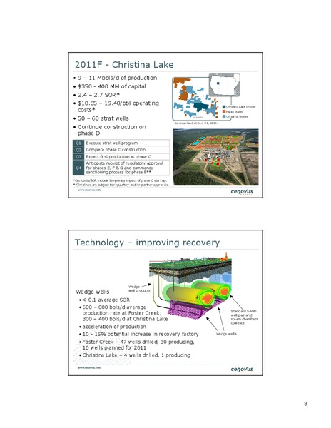CREDIT SUISSE 2011 ENERGY SUMMIT – Cenovus Energy Inc. – slide 8