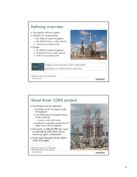 CREDIT SUISSE 2011 ENERGY SUMMIT – Cenovus Energy Inc. – slide 11