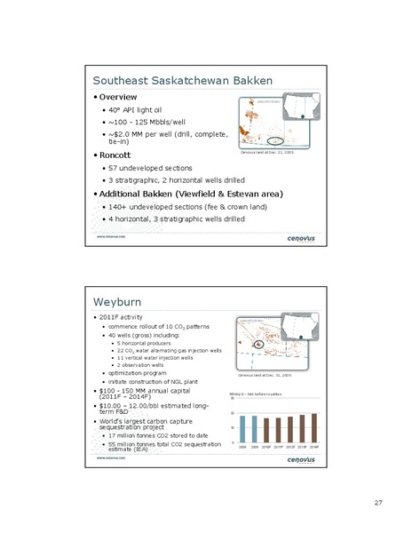 CREDIT SUISSE 2011 ENERGY SUMMIT – Cenovus Energy Inc. – slide 27