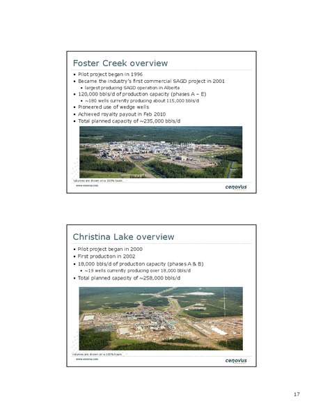 UBS GLOBAL OIL AND GAS CONFERENCE – Cenovus Energy Inc. – slide 17