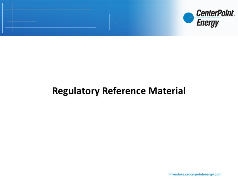 INVESTOR UPDATE – Centerpoint Energy, Inc. – slide 31