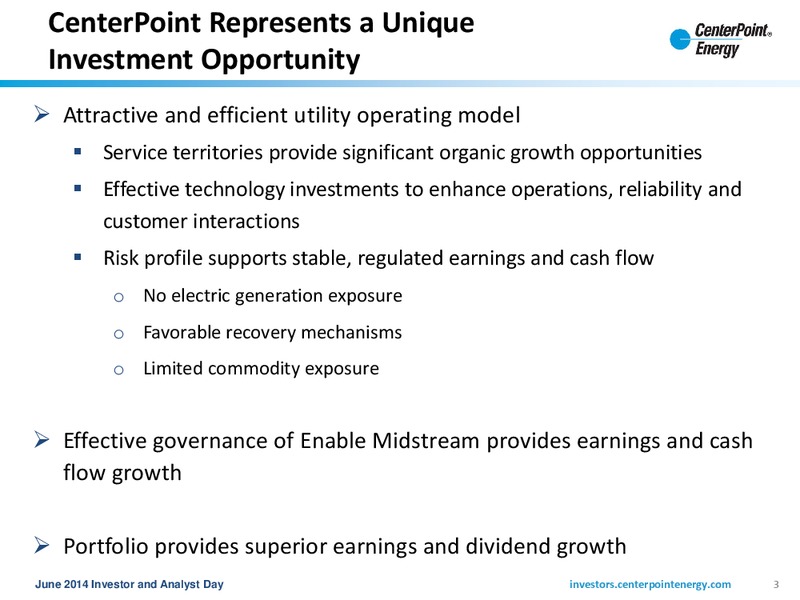 Investor Presentation – Centerpoint Energy, Inc. – slide 3