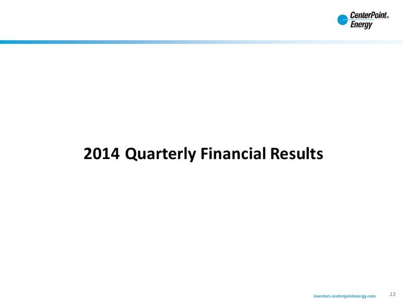 Investor Update – Centerpoint Energy, Inc. – slide 21