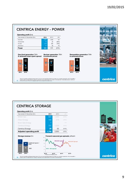YEAR 2014 PRELIMINARY RESULTS – Centrica Plc – slide 9