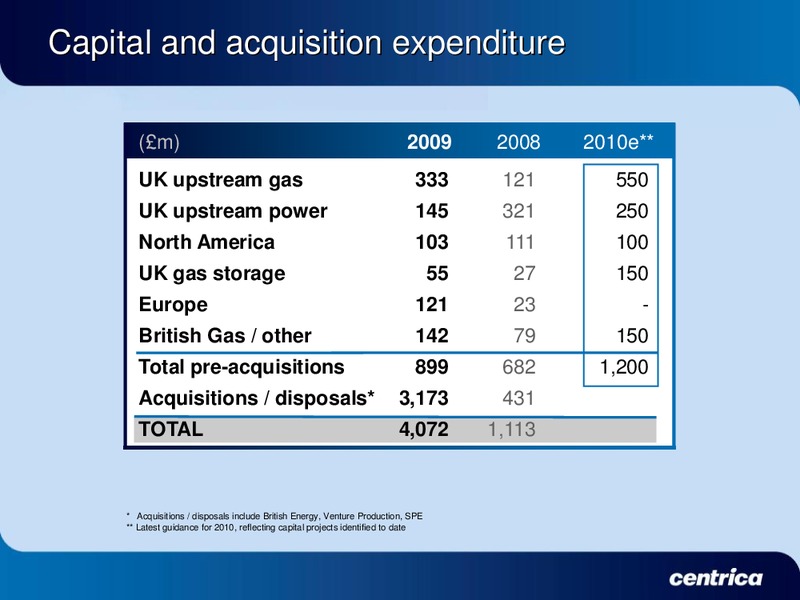 2009 EARNINGS CALL – Centrica Plc – slide 17