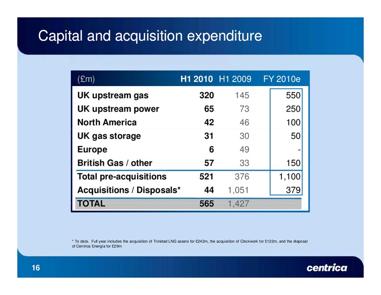 Q2 2010 EARNINGS CALL – Centrica Plc – slide 15