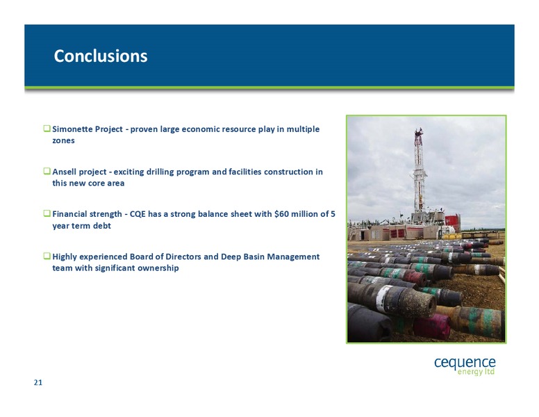 National Bank Financial 2014 Intermediate Energy Growth and Yield Conference – Cequence Energy Ltd. – slide 20