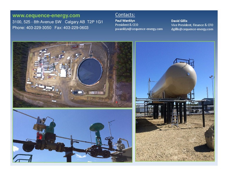 INVESTOR PRESENTATION – Cequence Energy Ltd. – slide 30