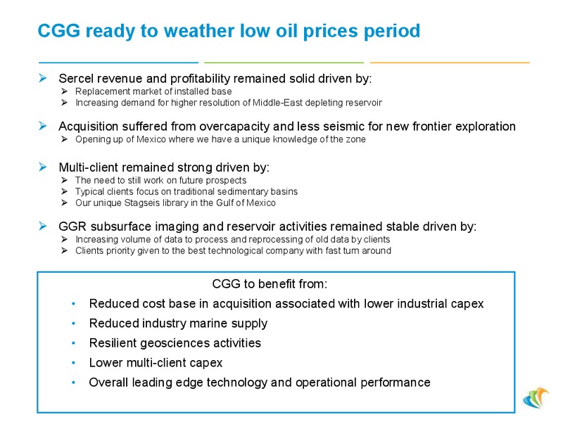 Bond Holder Roadshow Presentation – CGG – slide 19