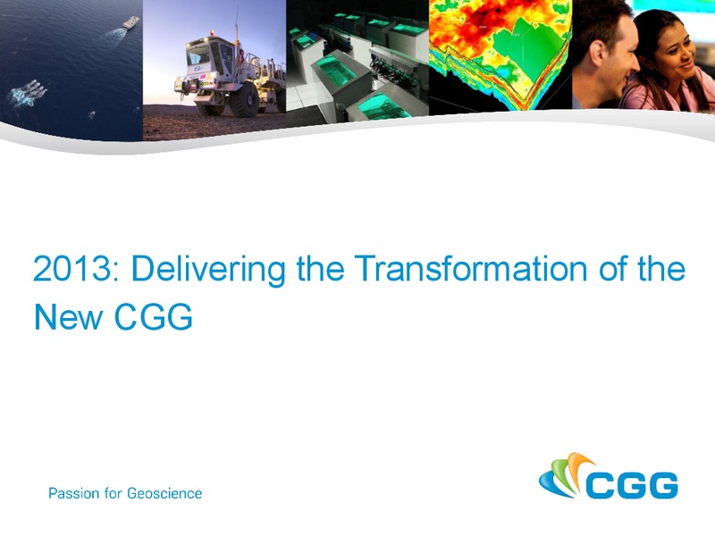 CORPORATE PRESENTATION – CGG – slide 1