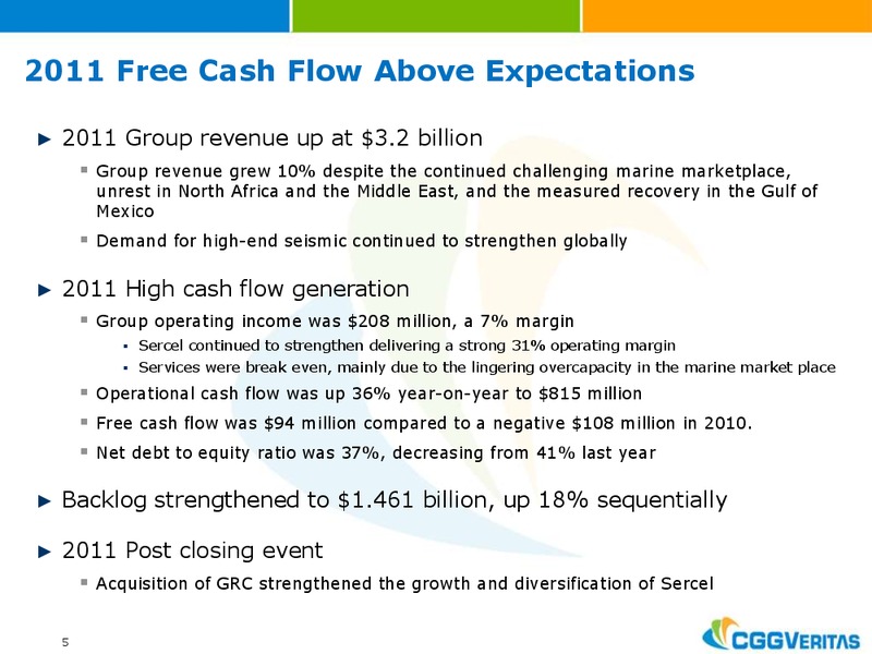 MARCH 2012 CORPORATE PRESENTATION – CGG – slide 5