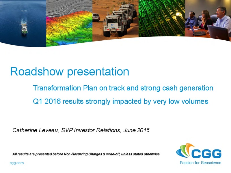 Roadshow Presentation – CGG – slide 1
