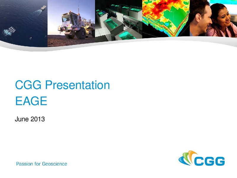 EAGE PRESENTATION – CGG – slide 1