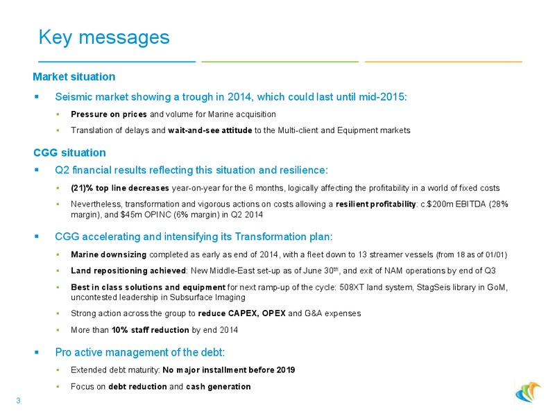 2014 2016 TRANSFORMATION PLAN – CGG – slide 2