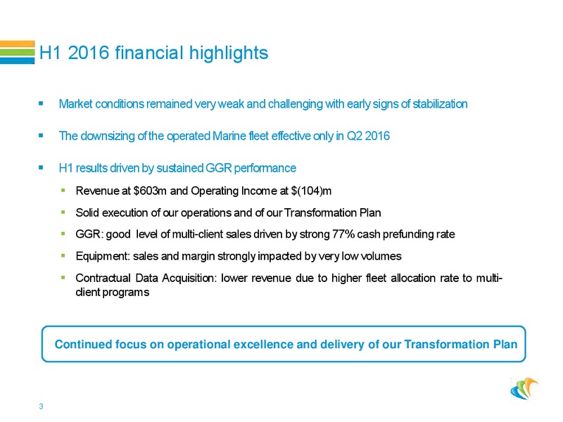 H1 Financial Results – CGG – slide 2
