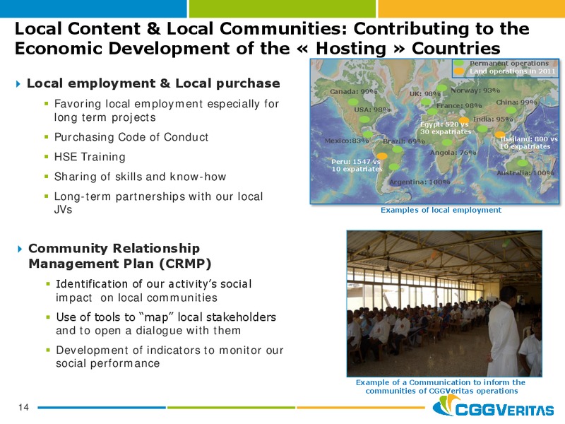 NOVEMBER 2012 CORPORATE PRESENTATION – CGG – slide 14