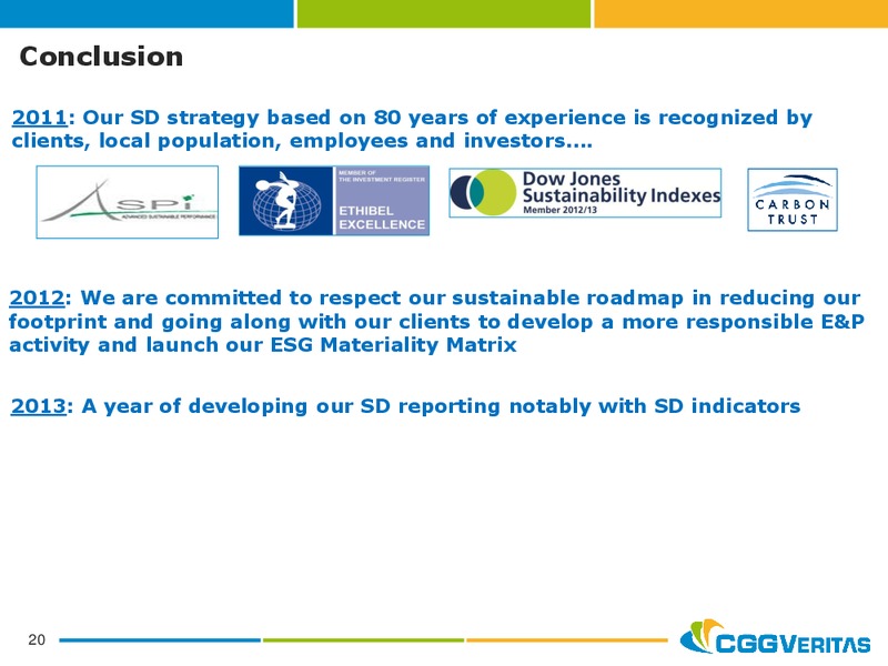 NOVEMBER 2012 CORPORATE PRESENTATION – CGG – slide 20