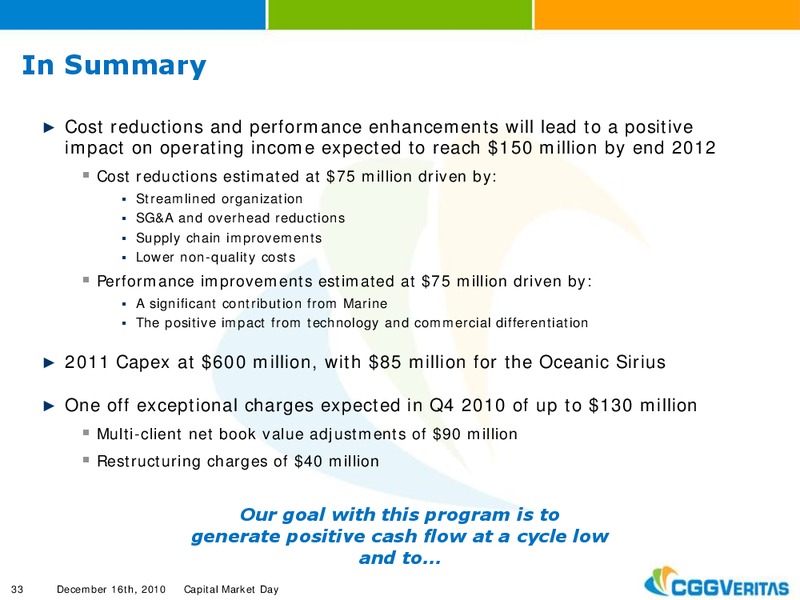 DECEMBER 2010 CAPITAL MARKET DAY – CGG – slide 33