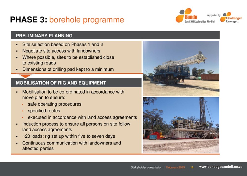 Stakeholder Consultation – Challenger Energy Ltd – slide 14