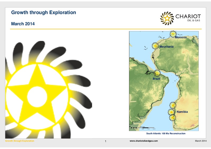 Growth through Exploration – Chariot Oil and Gas – slide 1