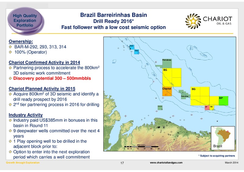 Growth through Exploration – Chariot Oil and Gas – slide 16