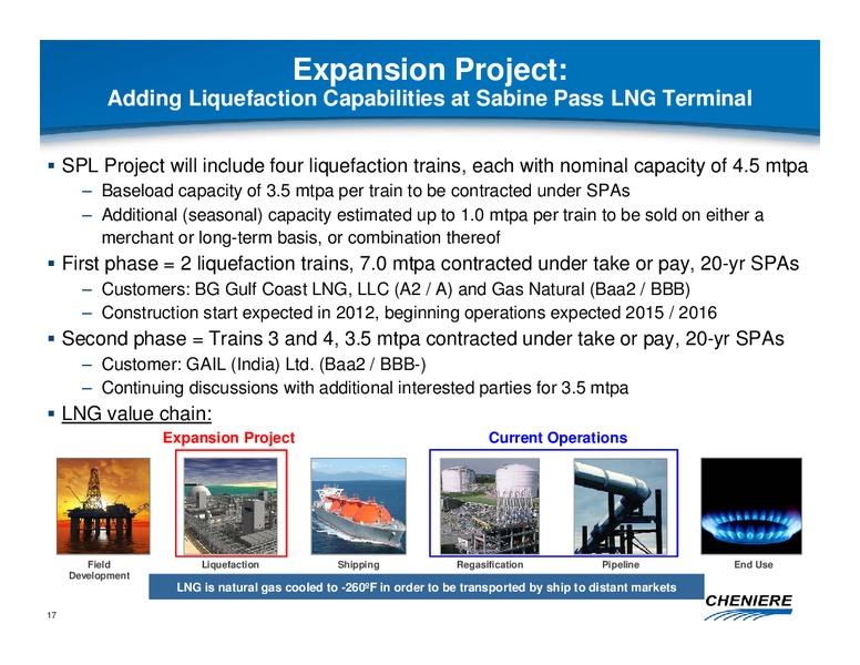 JANUARY 2012 CORPORATE PRESENTATION – Cheniere Energy, Inc. – slide 16