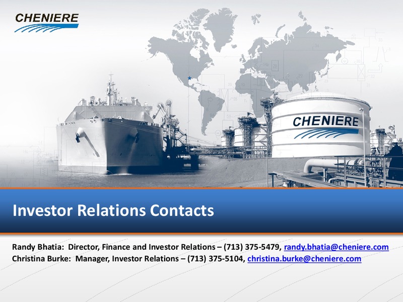 Investor Presentation – Cheniere Energy, Inc. – slide 38
