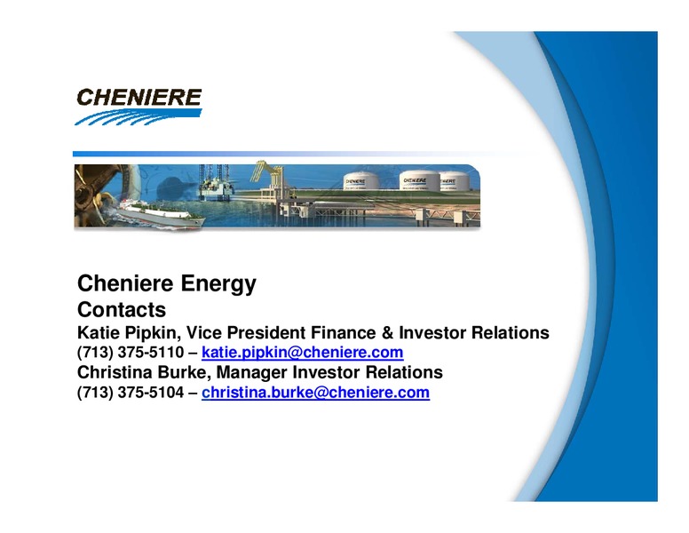 MARCH 2012 CORPORATE PRESENTATION – Cheniere Energy, Inc. – slide 20