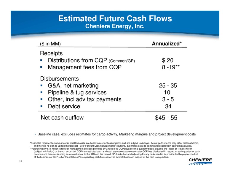 NOVEMBER 2010 CORPORATE PRESENTATION – Cheniere Energy, Inc. – slide 26