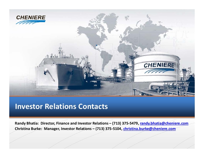 CORPORATE PRESENTATION – Cheniere Energy Partners Lp. – slide 42