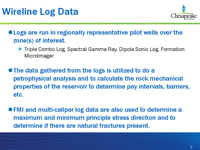 EPA HYDRAULIC FRACTURING WORKSHOP – Chesapeake Energy Corp – slide 9