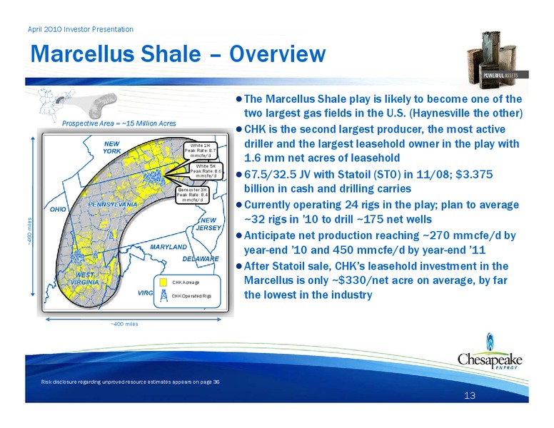 April 2010 Investor Presentation – Chesapeake Energy Corp – slide 13