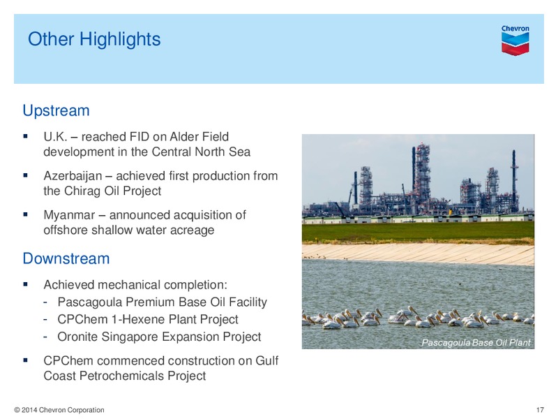 1Q 2014 Earning Conference Call – Chevron Corp – slide 16