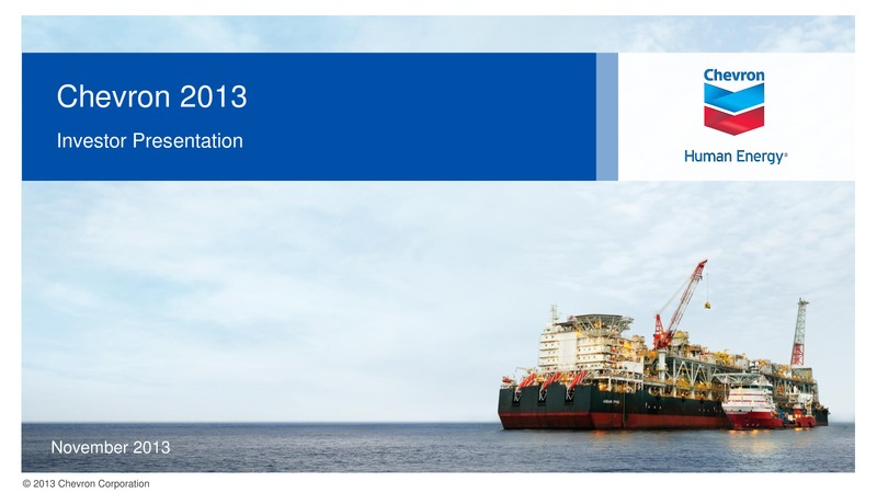Investor Presentation – Chevron Corp – slide 1