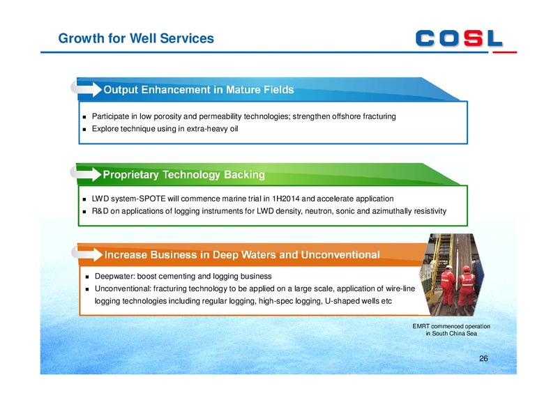 MARCH 2013 ANNUAL RESULTS – CHINA OILFIELD SERVICES LTD. – slide 26