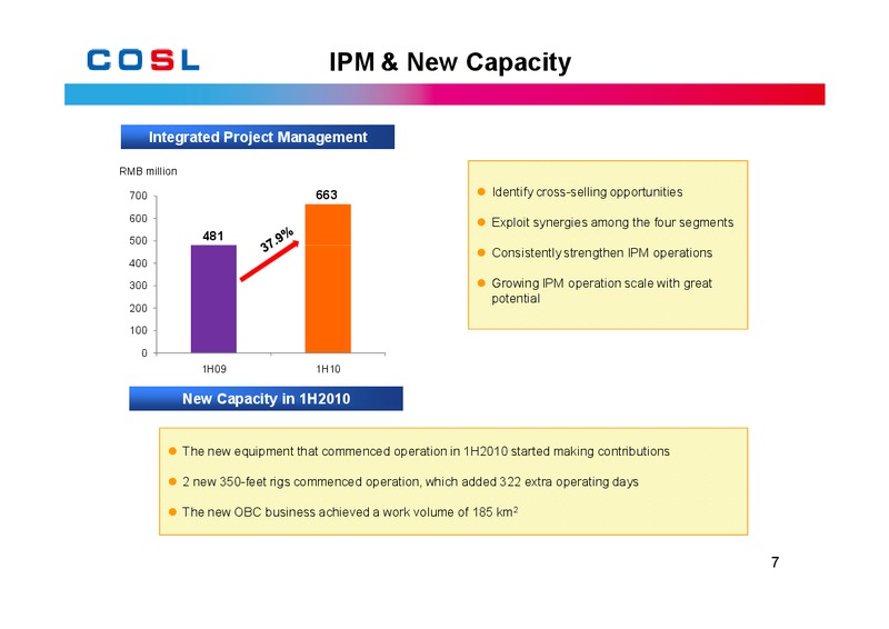 AUGUST 2010 EARNINGS CALL – CHINA OILFIELD SERVICES LTD. – slide 8