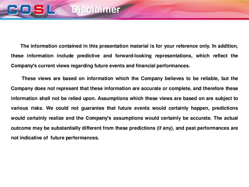 2011 INTERIM RESULTS – CHINA OILFIELD SERVICES LTD. – slide 2