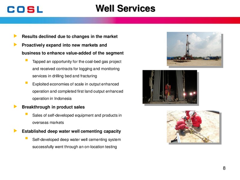 2011 INTERIM RESULTS – CHINA OILFIELD SERVICES LTD. – slide 8