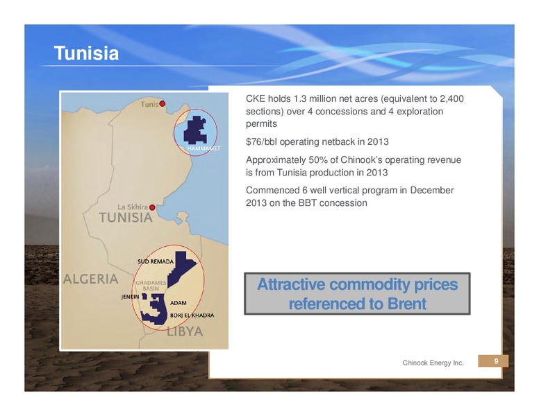 Corporate Presentation – Chinook Energy, Inc. – slide 8