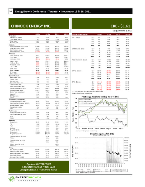 FIRSTENERGY SOCIETE GENERALE ANNUAL ENERGYGROWTH CONFERENCE – Chinook Energy, Inc. – slide 1