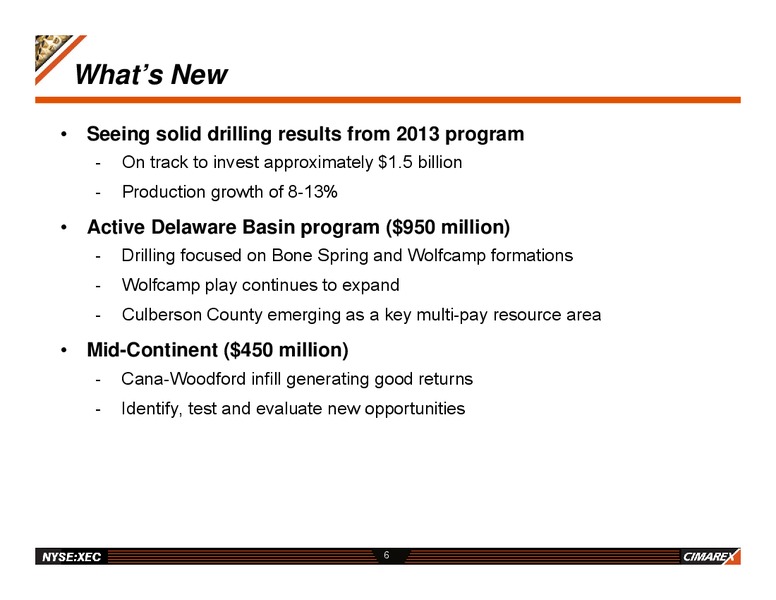 TPH 2013 HOTTER 'N HELL ENERGY CONFERENCE – Cimarex Energy Co. – slide 5