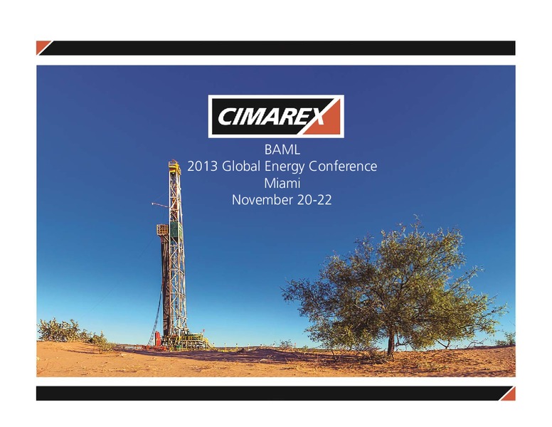 BAML 2013 GLOBAL ENERGY CONFERENCE – Cimarex Energy Co. – slide 1