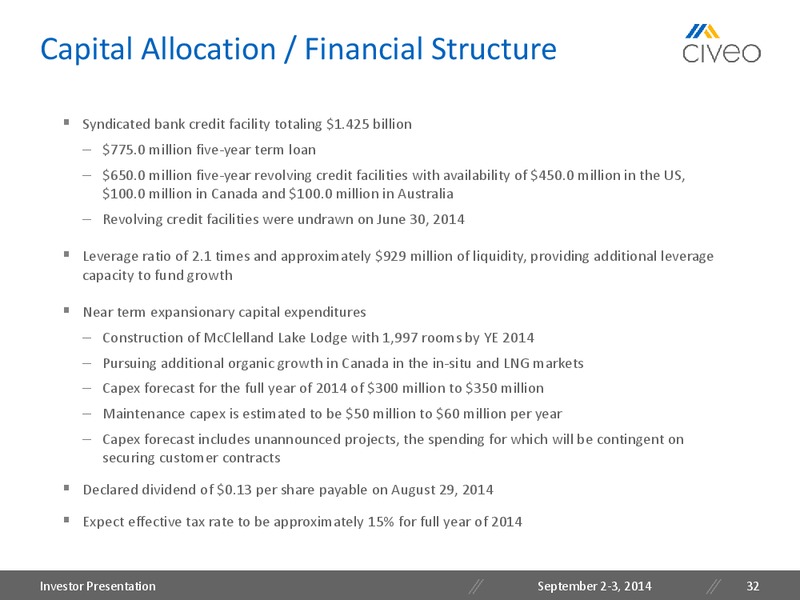 Barclays Energy Conference – Civeo Corporation – slide 31