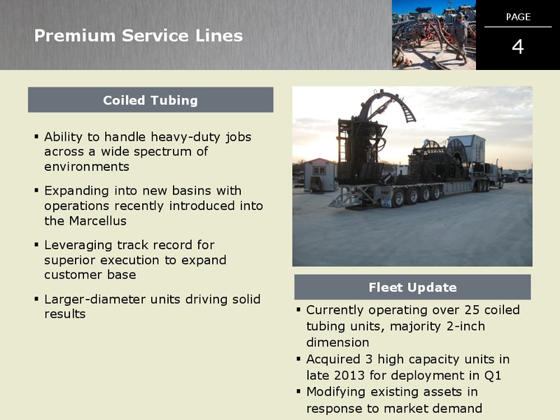WELLS FARGO EXPLORATION PRODUCTION FORUM – C&J Energy Services Inc. – slide 3