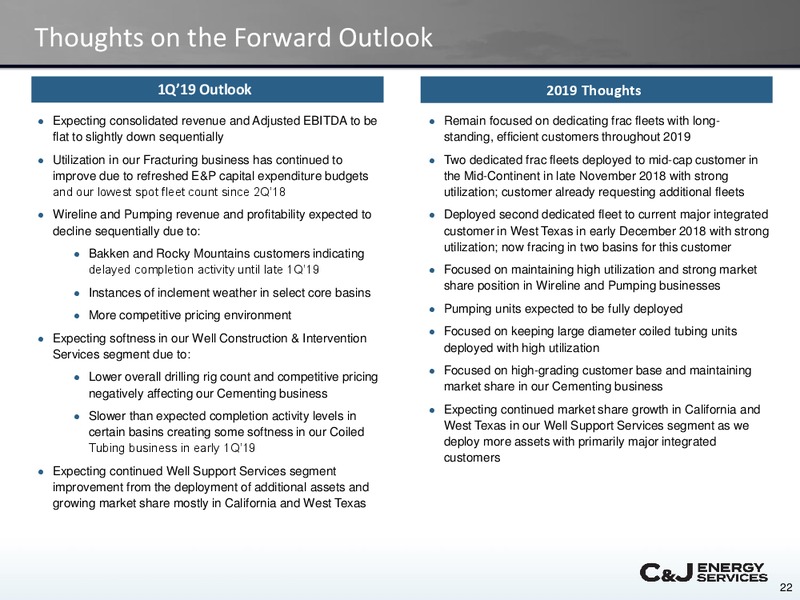 February 2019 Management Presentation – CJ Energy Services Inc. – slide 21