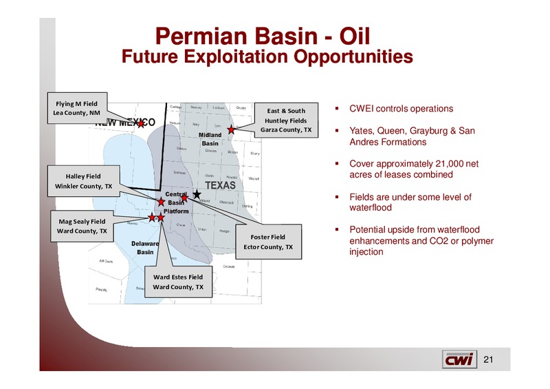 IPAA OGIS CONFERENCE – Clayton Williams Energy Inc. – slide 20