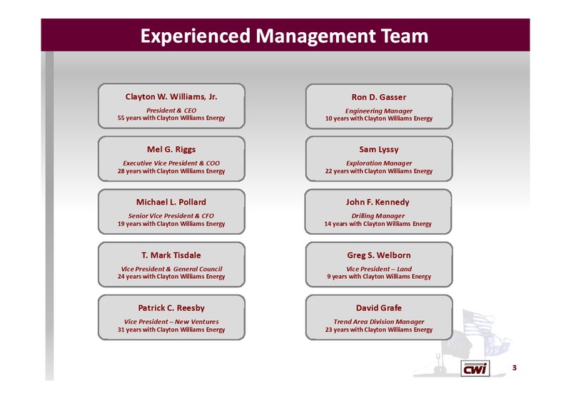 APRIL 2012 IPAA OGIS NEW YORK – Clayton Williams Energy Inc. – slide 2