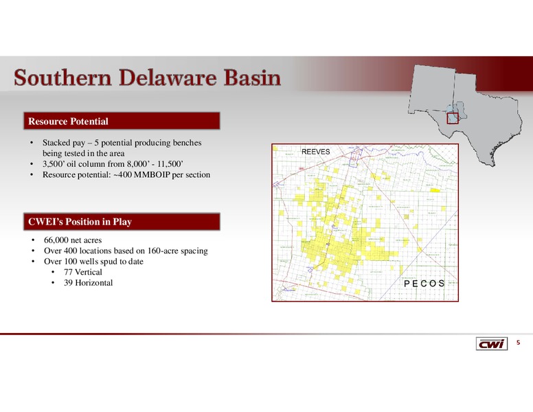 Q1 2015 EARNINGS CALL – Clayton Williams Energy Inc. – slide 4