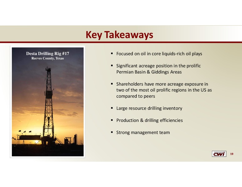 BAML ENERGY AND POWER CONFERENCE – Clayton Williams Energy Inc. – slide 18